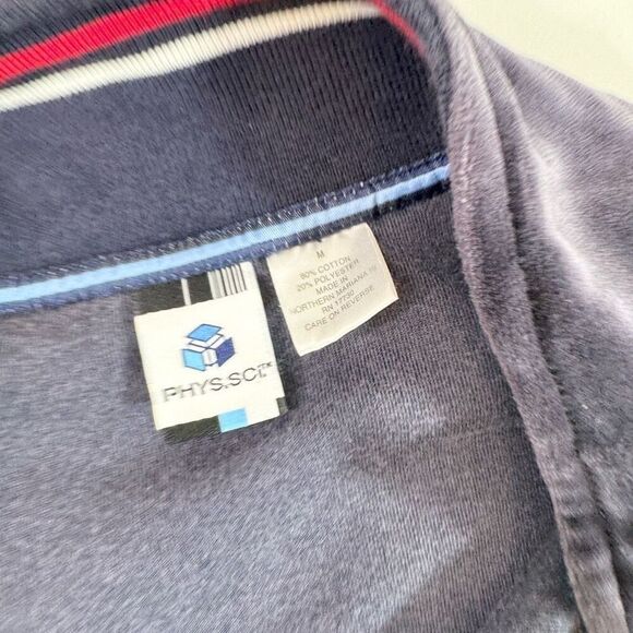 Vintage Y2K Phys Sci Velour Tracksuit Jacket Mens Medium & Blue Grunge Hip Hop - Picture 3 of 8